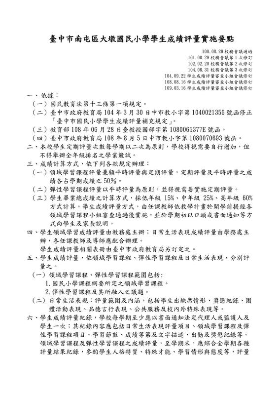 學生成績評量實施要點(1090316修訂)P1