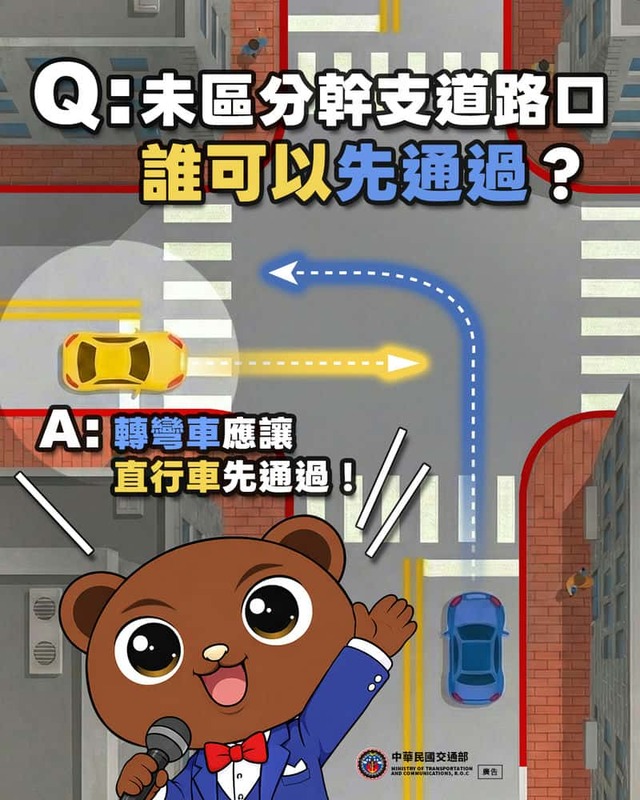 無號誌路口直行車先過