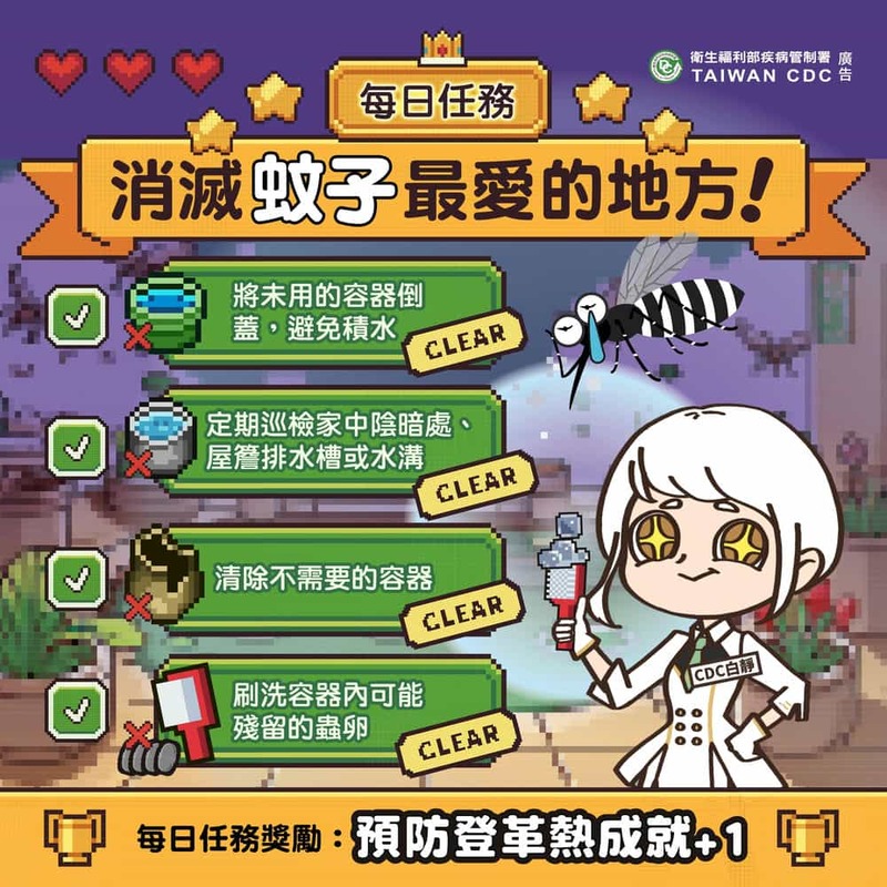 每日任務-消滅蚊子最愛的地方