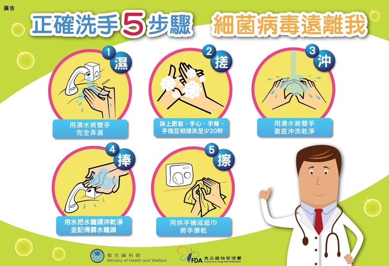 正確洗手五步驟細菌病毒遠離我